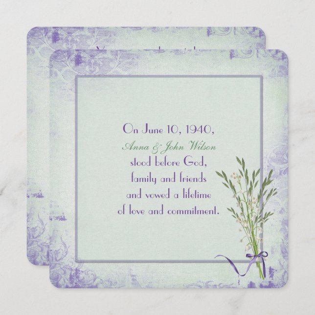 Convite Lily da Renovação de Vow do Vale (Frente/Verso)