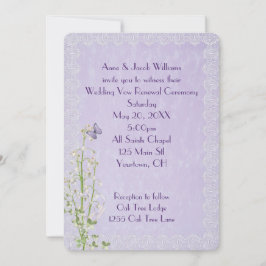 Convite Lily do Vale e Lace de Casamento