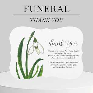 Convite Lily of the Valley Floral Funeral Death Obrigado