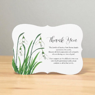 Convite Lily of the Valley Floral Funeral Death Obrigado