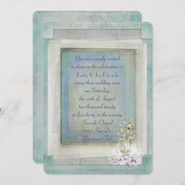 Convite Lily of the Valley for Vow Renewal (Frente/Verso)