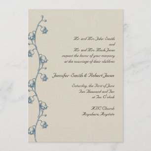 Convite Lily of the Valley on Ecru Wedding Invitation