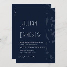 Convite Lily of Valley | Borda Sombreada Azul Mais Escuro