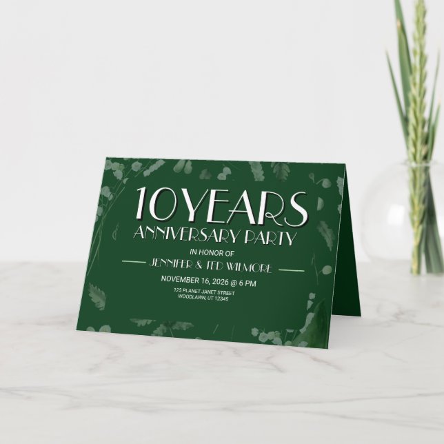 Convite Lily of Valley com Ferns | Aniversário Verde do Re (Frente)