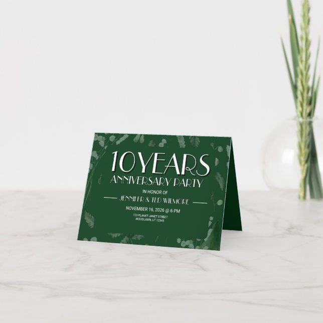 Convite Lily of Valley com Ferns | Aniversário Verde do Re (Frente)