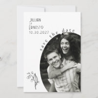 Lily of Valley | White Save the Date (Salvar branc
