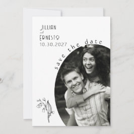 Convite Lily of Valley | White Save the Date (Salvar branc
