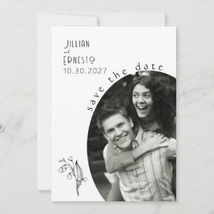 Convite Lily of Valley   White Save the Date (Salvar branc