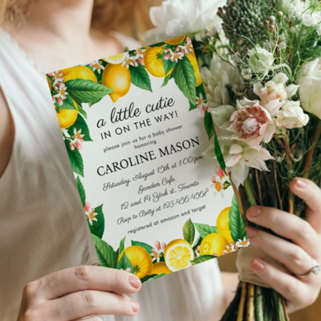 Convite Limão Chá de fraldas de Citros (Criador carregado)
