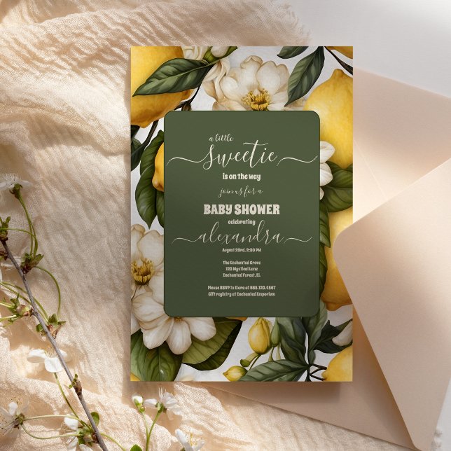 Convite Limão-Chá de fraldas Limão-de-sol-limonada Citrus  (Criador carregado)