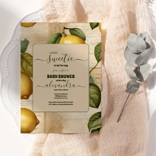 Convite Limão Chá de fraldas Verão Watercolor Citrus