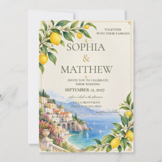 Convite Limão de Amalfi | Casamento Azul e Amarelo Mediter
