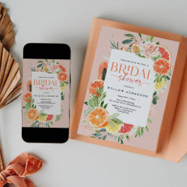 Convite Limão de Chá de panela de Citros Tropicais