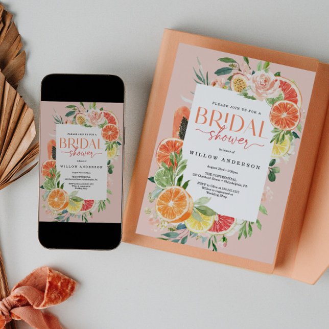 Convite Limão de Chá de panela de Citros Tropicais (Criador carregado)