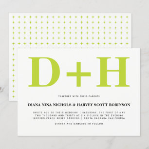 Convite Limão e iniciais brancas negrito casamento tipogr