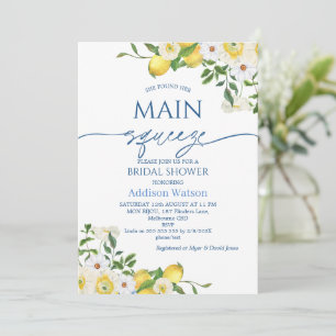 Convite Limão Floral Amarelo Moderno - Chá de panela