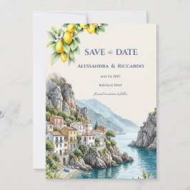 Convite Limão Italiano Costa Amalfi Salvar a Data