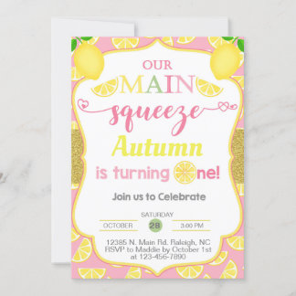 Convite Limão, limão, limão, 1rua de 1º aniversário.