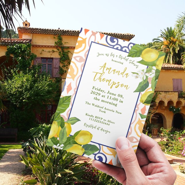 Convite Limão-Mediterrâneo Seu Chá de panela De Aperto Pri (Criador carregado)