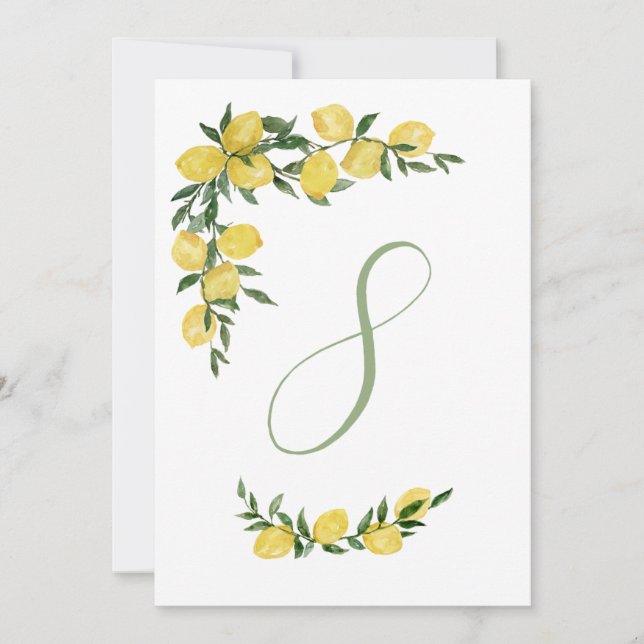 Convite Limão Mesa Número Oito (Frente)