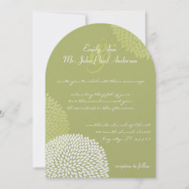 Convite Limão Moderno Casamento Floral Chrysanthemum