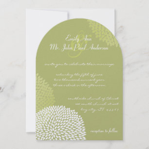 Convite Limão Moderno Casamento Floral Chrysanthemum