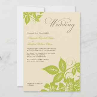 Convite Limão Moderno/Convite para Casamento Floral de Cre