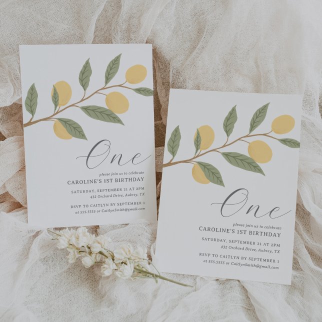Convite Limão primeiro aniversario de Citros (Criador carregado)
