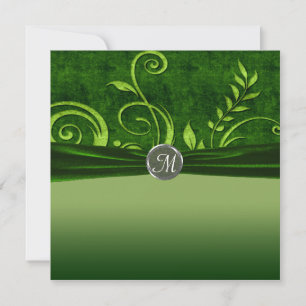 Convite Lime e Verde Casamento de Veludo Redemoinho