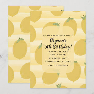 Convite Limões Amarelos Frutas de Verão Festa de Aniversár
