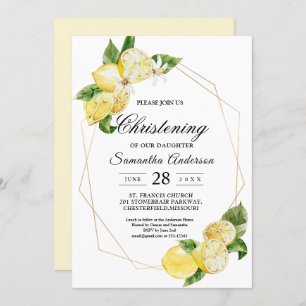 Convite Limões Amarelos modernos e Dourada beleza da image