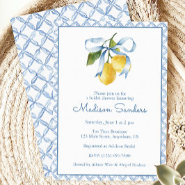 Convite Limões Arcos Azuis de Cores Aquáticas