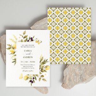 Convite Limões botânicos, casamento floral
