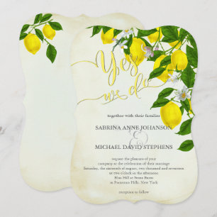 Convite Limões de Aquarela e Casamento Verde