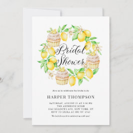 Convite Limões de Aquarela e Cupcakes, Chá de panela