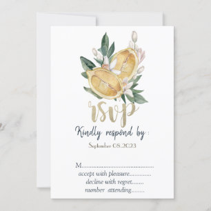 Convite Limões de Aquarela RSVP Botânico