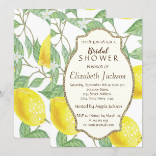 Convite Limões de Cores-d'Água, Dourado Quadro de Largur