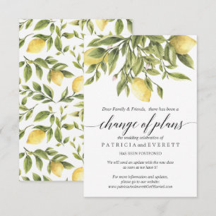 Convite Limões de Verão e Folhagem de Casamento Mudança de