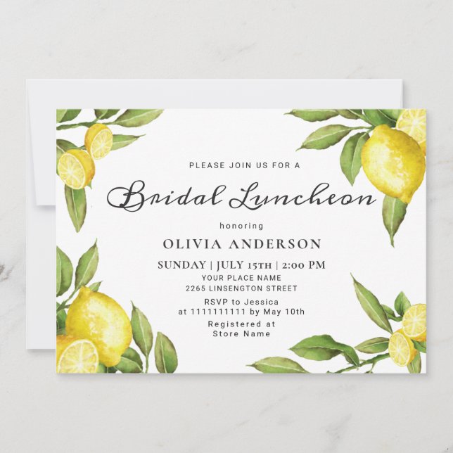 Convite Limões Gelados Molerosos Aquarelas Almofadas (Frente)