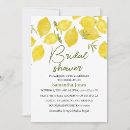 Convite Limões Ramo de oliveira Chá de panela Amarelo