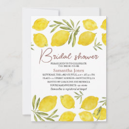 Convite Limões Ramo de oliveira Chá de panela Amarelo