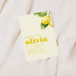 Convite Limonada e divertida, virando um primeiro aniversá