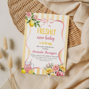 Convite Limonada Floral Menina Frescamente Novo Chá de Beb