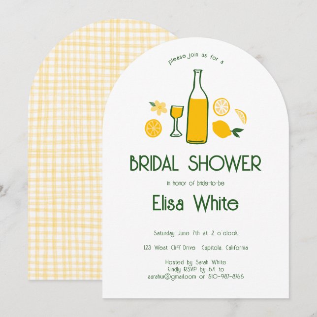 Convite Limoncello Lemonade CUSTOM Chá de panela (Frente/Verso)