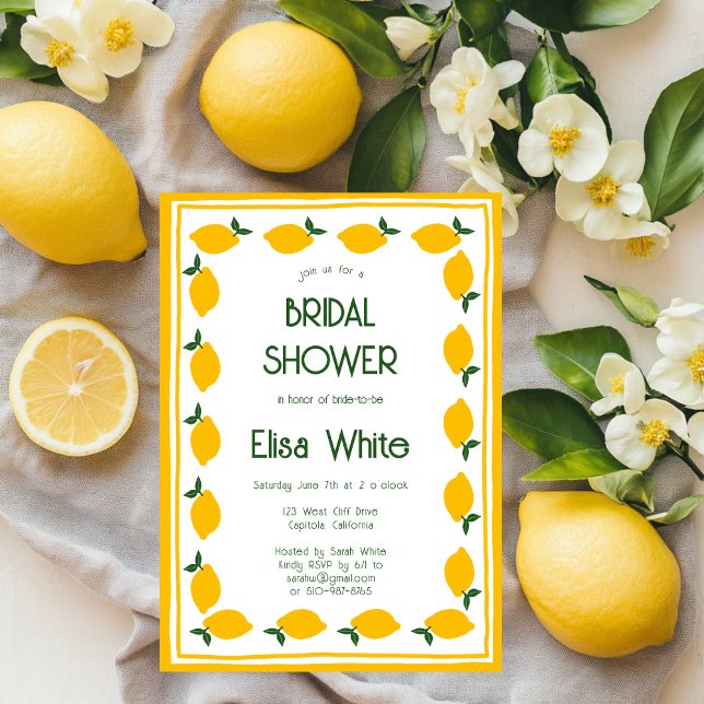 Convite Limoncello Lemons Chá de panela Cego (Limoncello Lemons CUSTOM Cute Bridal Shower Invitation
)