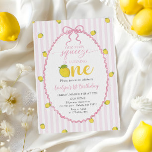 Convite Limonete Rosa Nosso Amorzinho 1º Aniversário