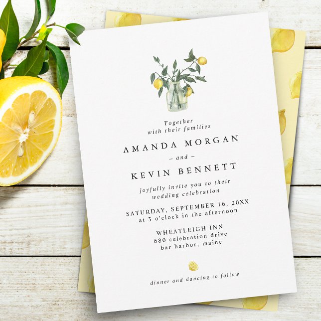 Convite Limonetes Elegantes em Jarrão de Casamento (Criador carregado)