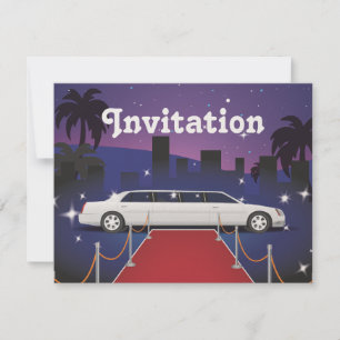 Convite Limousine de celebridade no tapete vermelho