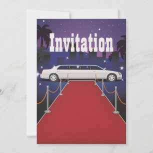 Convite Limousine de celebridade no tapete vermelho