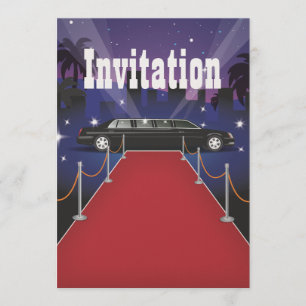 Convite Limousine de celebridade no tapete vermelho